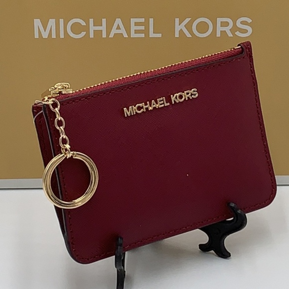 MICHAEL KORS SMALL TOP ZIP COINPOUCH WITH ID CARD MULBERRY COLOR